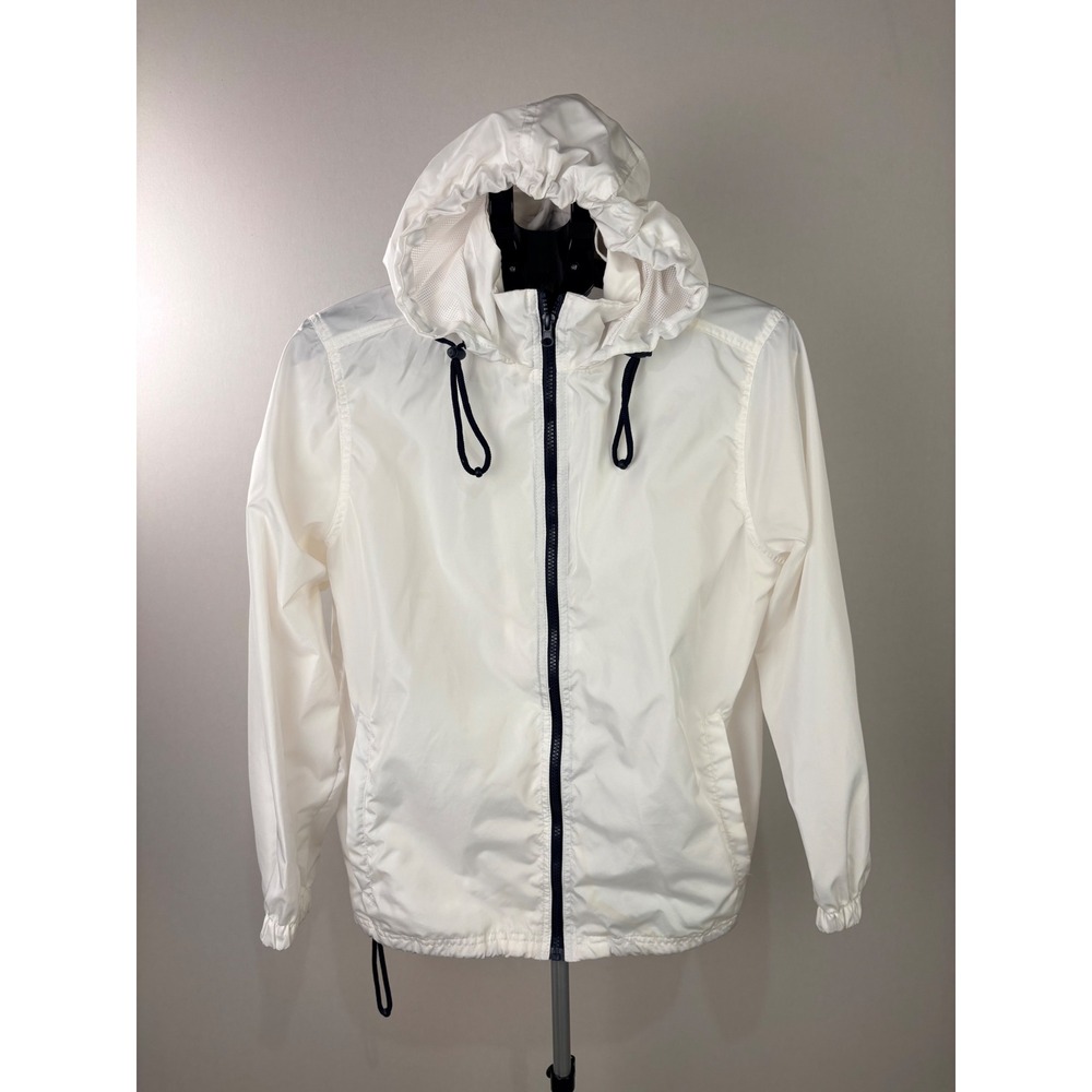 Big Chill Freestyle Mens White Hooded Windbreaker Jacket LC142274 Size M